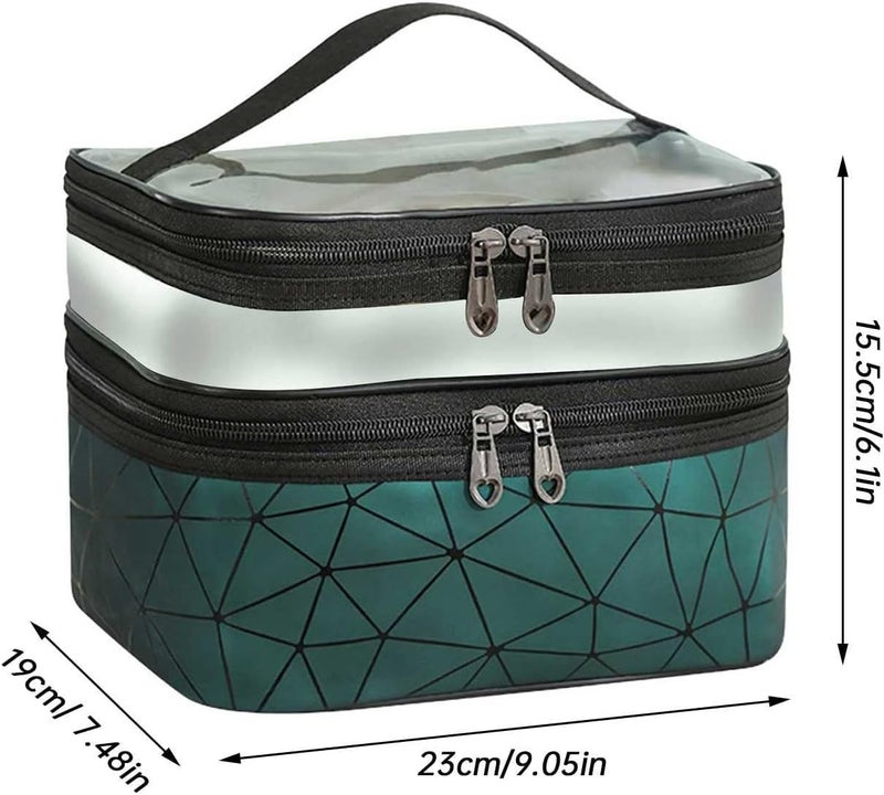 ACHARAJ Womens Make Up Travel Organizer Toiletry Kit Bag Pouch for Brush Make up Holder Fashion Portable Heavy Luxury Bag Green - Image 2