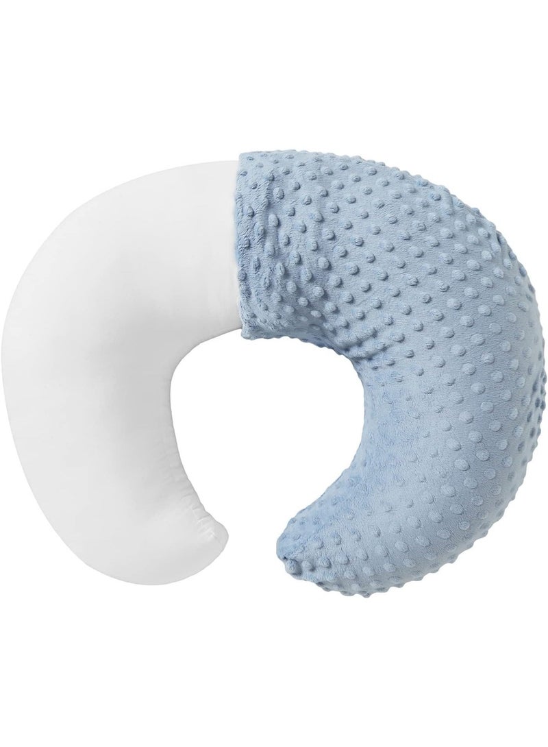 Aullar Pillowcase for Nursing Pillow and Positioner for Breastfeeding and Bottle Feeding, Propping Baby, Tummy Time, Baby Sitting Support, Awake-Time Support, Pillow Cover Only (Blue) - Image 3