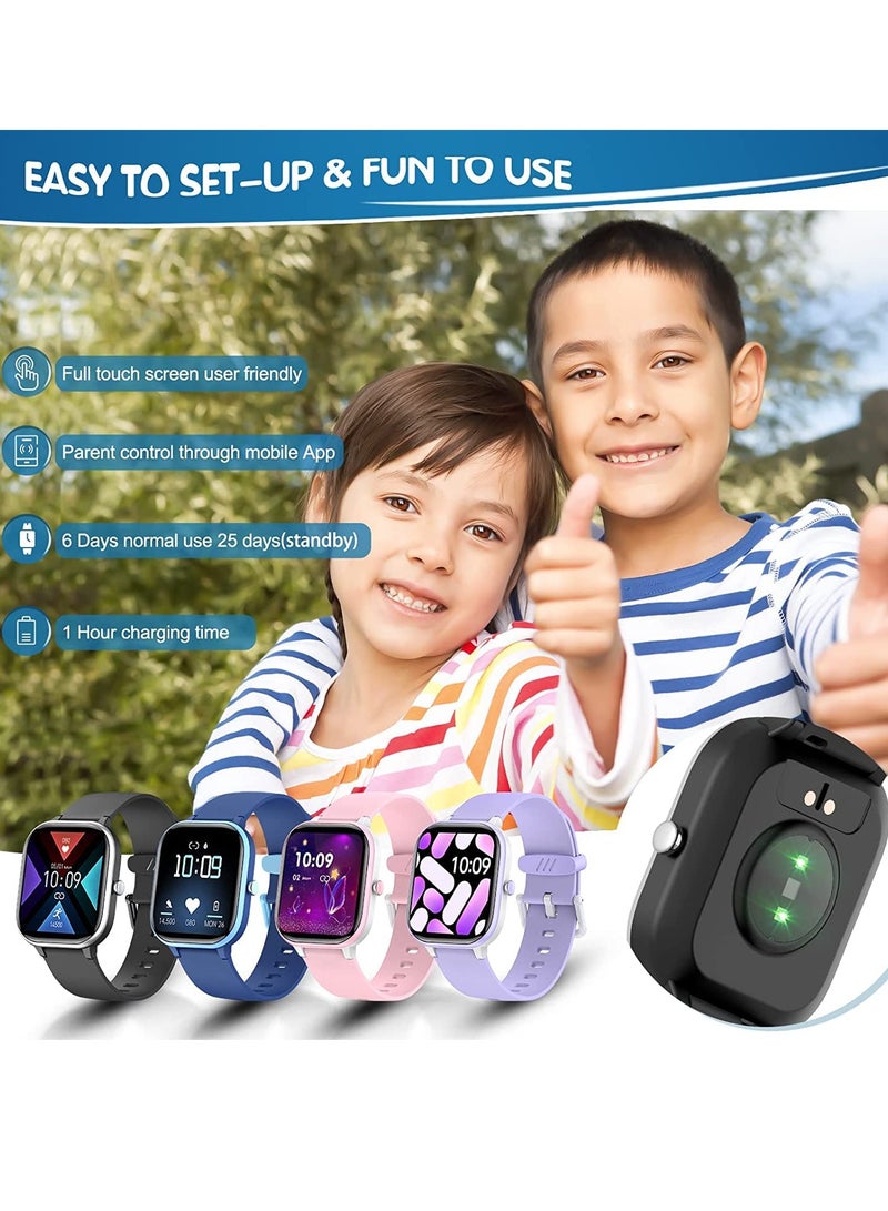 0 تي أوه وان تيك ساعة ذكية للأطفال، ساعة ذكية مقاومة للماء IP68 للأطفال، ساعة تتبع نشاط اللياقة البدنية للأطفال مع معدل ضربات القلب، 19 وضعًا رياضيًا، مراقبة النوم، عداد الخطوات، هدية للأولاد والبنات والمراهقين من 6 إلى 16 عامًا (أزرق) - Image 5