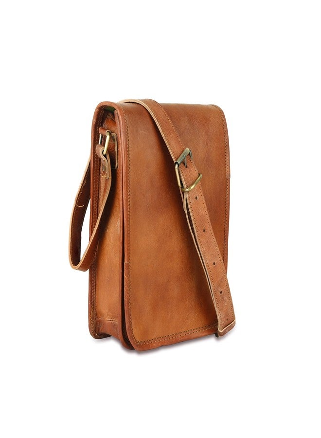 RSN Stylish Genuine Leather 3 Compartment Sling Bag Cross Body Travel Office Side Bag For Unisex (11x9 Inch) - Image 2