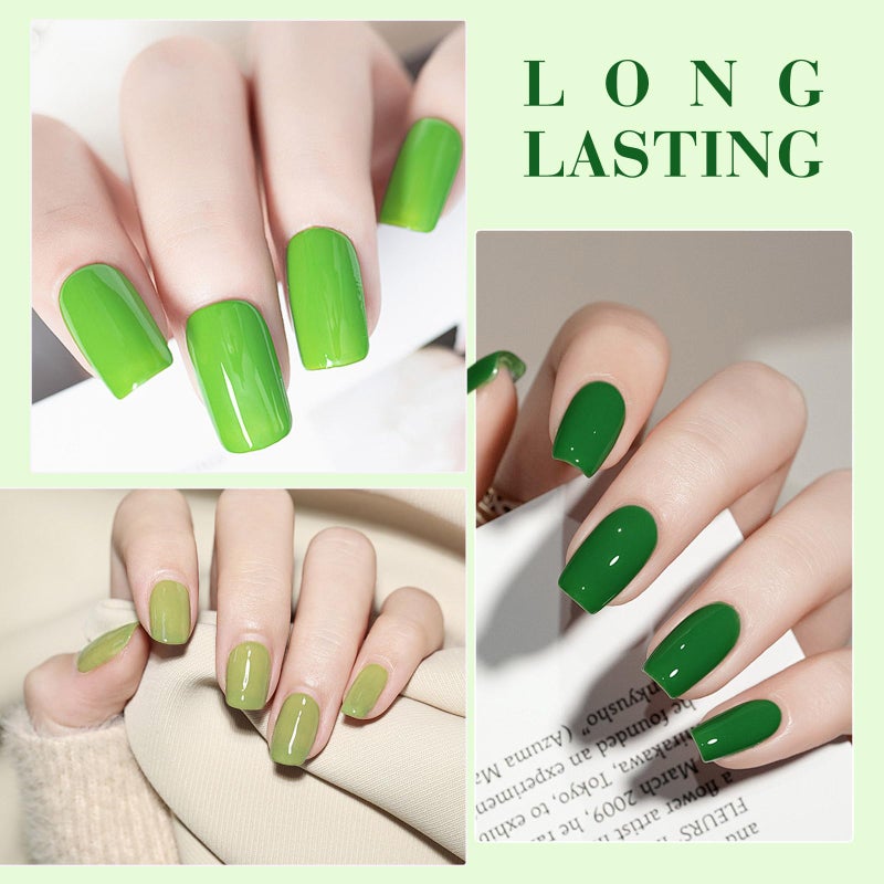 CANNI Green Gel Nail Polish Set â€“ 6 Colors (Olive, Evergreen, Sage, Mint, Light Green), 9ML Soak Off UV LED Gel Nail Kit for Spring Nail Art & DIY Manicure - Image 3
