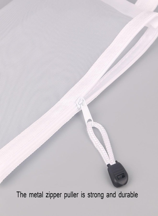 HEXONIQ Mesh Zipper Pouch, Zipper File Bags with Grid, A4, A5 & A6 Sizes, Zip Document Holder for School, Office Supplies, Travel (Mix (A4,A5,A6), Pack of 3) - Image 4