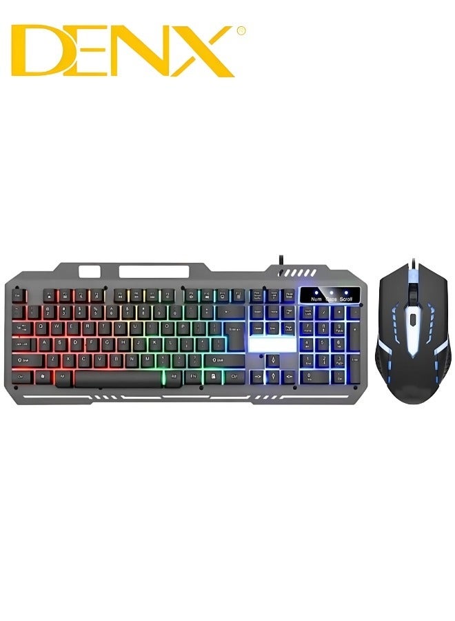 Denx LED Gaming Keyboard With Mouse Set Black - Image 4