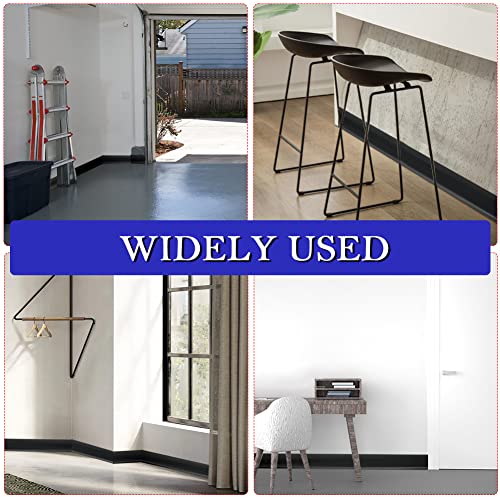 LSGCQ Flexible Baseboard Molding Trim 4 Inch x 20 Feet Self-Adhesive Vinyl Wall Base Peel and Stick Cove Base Rubber Wall Moulding Trim (Black) - Image 5