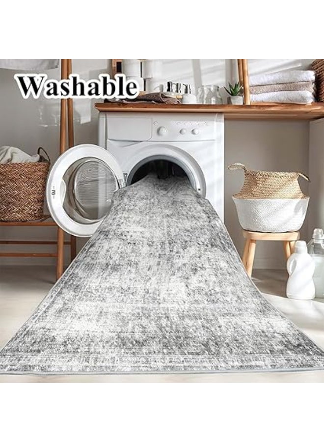 Noon East Carpet Rug Anti-Slip- Size- 274 x 366 (9x12 ft) | Color- Grey & White |Boho Medallion| Ideal as Carpets for Living room, Bedroom & Office - Image 5