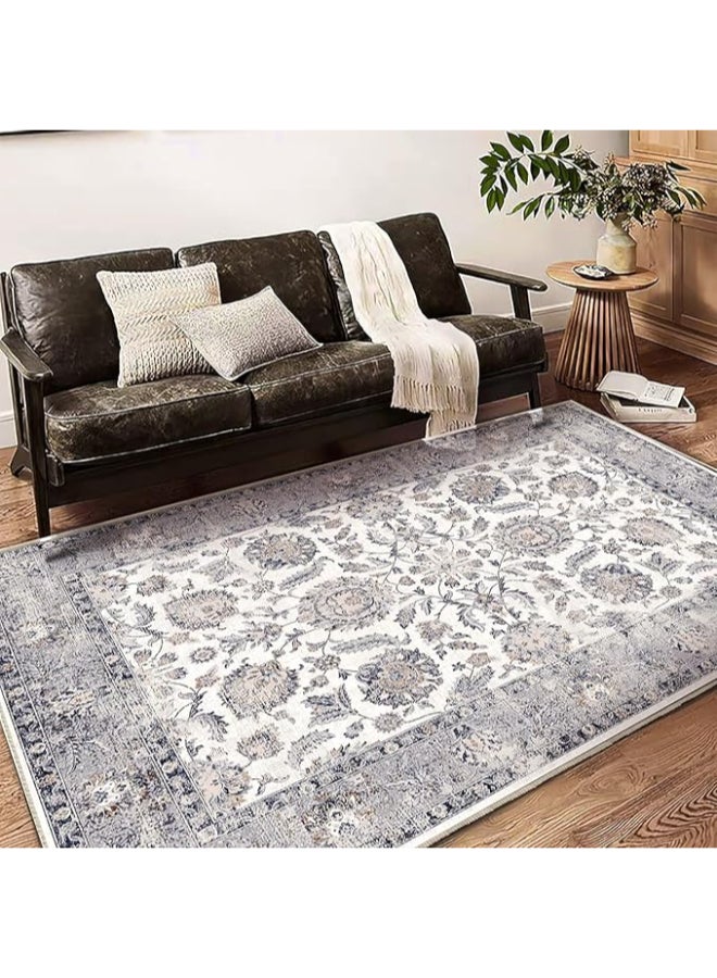 Noon East Carpet Rug Anti-Slip- Size- 274 x 366 (9x12 ft) | Color- Grey & White |Boho Medallion| Ideal as Carpets for Living room, Bedroom & Office - Image 2