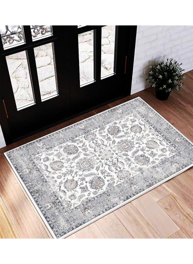 Noon East Carpet Rug Anti-Slip- Size- 274 x 366 (9x12 ft) | Color- Grey & White |Boho Medallion| Ideal as Carpets for Living room, Bedroom & Office - Image 4