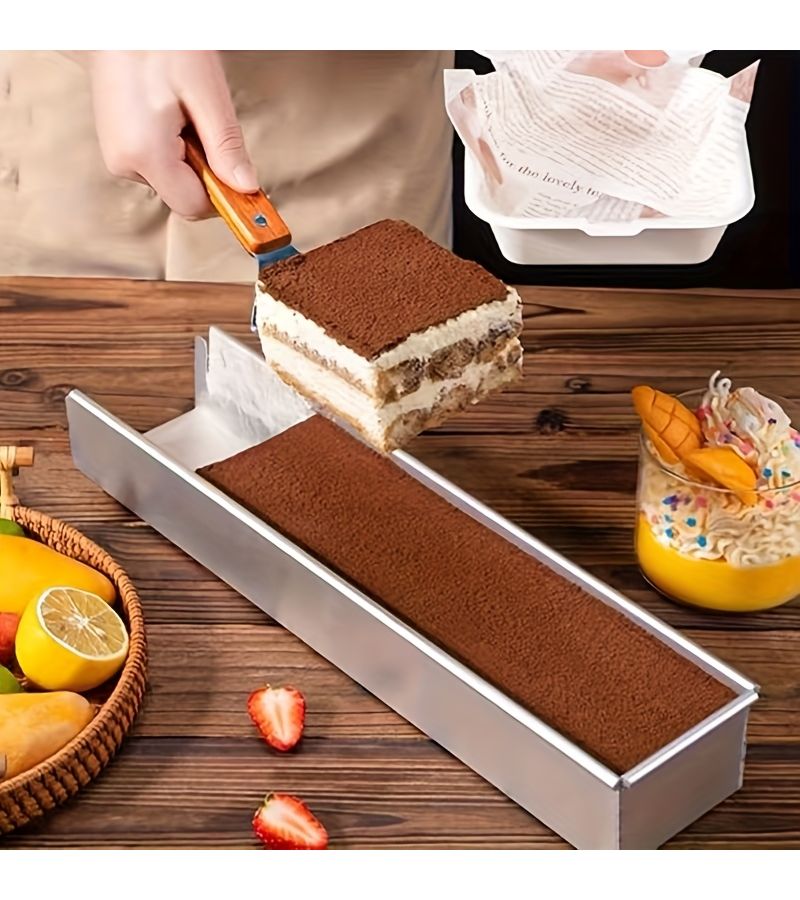 1pc Tiramisu Baking Mold Rectangular Non Stick Easy Demold Durable For Tiramisu Brownies Cakes Mousse Parties Christmas Thanksgiving - Image 1
