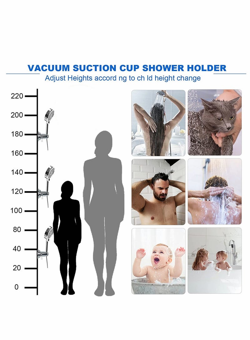 Luckam Bathroom Showers Holder, 15° Suction Cup Adjustable Shower Head Holder Removable Wall Mounted Handheld Shower Head Bracket for Home Bathroom Accessories, Suction Cup Style - Image 4