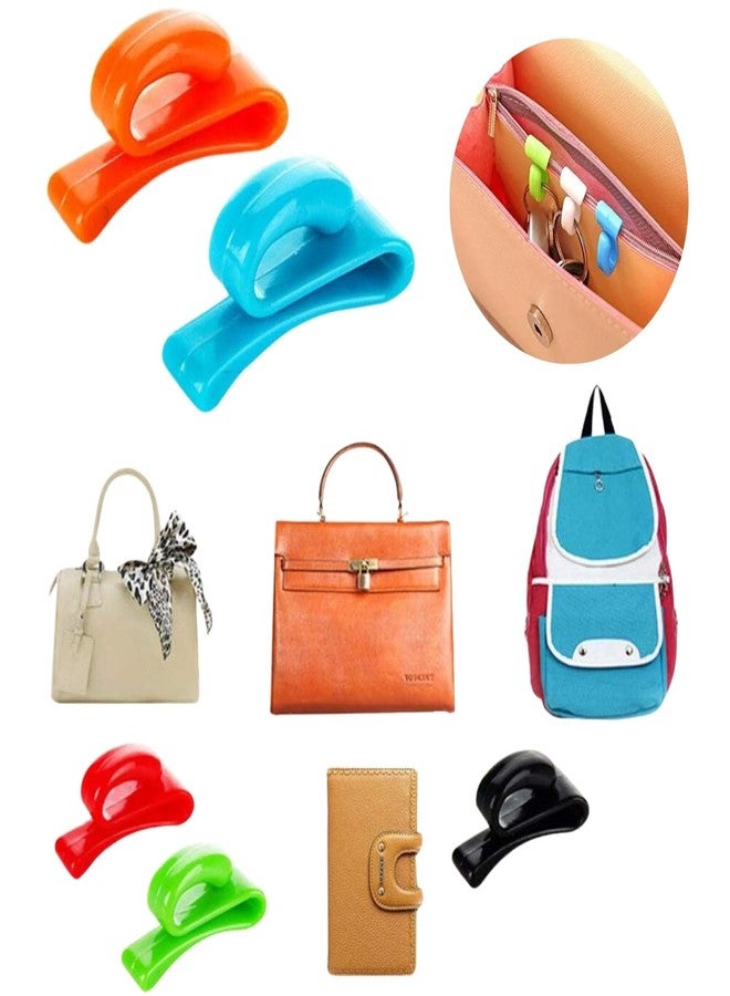 KIDWILL 4pcs Bag Key Clips, Plastic Key Holder Practical Anti Lost Bag Hook Mini Handbag Key Clips Purse Built in Hanger Hooks For, Travel on Bag Clip-On Holder, Purse, Handbag, Trolley Bag,Bag Pack - Image 1