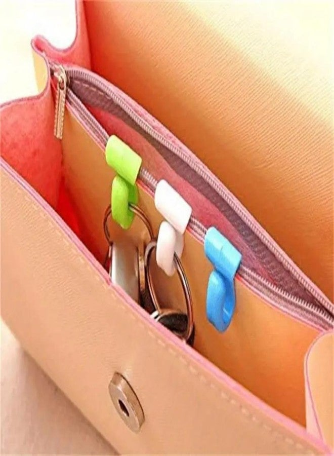 KIDWILL 4pcs Bag Key Clips, Plastic Key Holder Practical Anti Lost Bag Hook Mini Handbag Key Clips Purse Built in Hanger Hooks For, Travel on Bag Clip-On Holder, Purse, Handbag, Trolley Bag,Bag Pack - Image 2