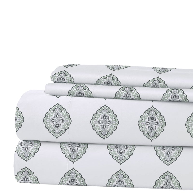 Modern Threads Printed 4-Piece Extra Soft Bedding Sheets & Pillowcase Set, Deep Pocket up to 16 inch Mattress Claire Full - Image 2