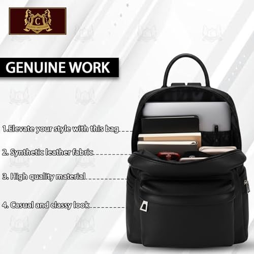 CLASSIC SMUGGLER Backpack Bags for Women/Girls Stylish Shoulder Sling Handbag Purse Office Travel College Daily-Use Convertible 13 Inch Laptop Backpacks Corporate (Black) - Image 4