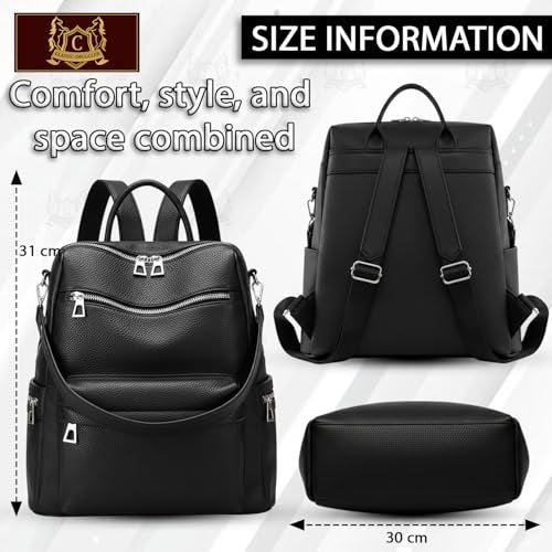 CLASSIC SMUGGLER Backpack Bags for Women/Girls Stylish Shoulder Sling Handbag Purse Office Travel College Daily-Use Convertible 13 Inch Laptop Backpacks Corporate (Black) - Image 2