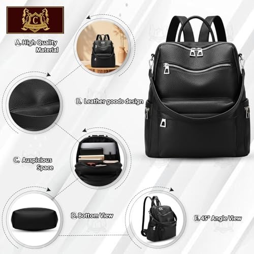 CLASSIC SMUGGLER Backpack Bags for Women/Girls Stylish Shoulder Sling Handbag Purse Office Travel College Daily-Use Convertible 13 Inch Laptop Backpacks Corporate (Black) - Image 5