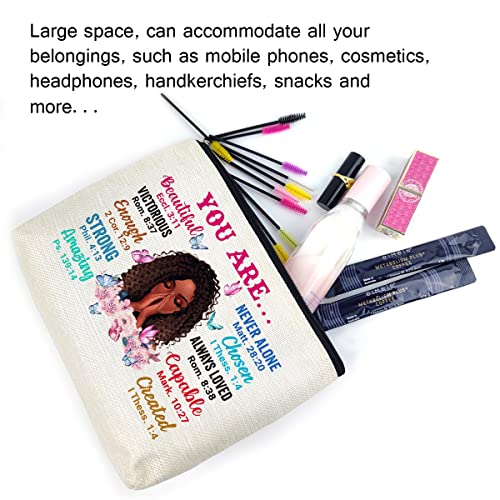 LANBAIHE African American Cosmetic Bag Gift - You are Unique Special Lovely Chosen Forgiven Travel Makeup Zipper Bag Black Girl & Women Inspirational Gifts for Friends,Sisters - Image 2