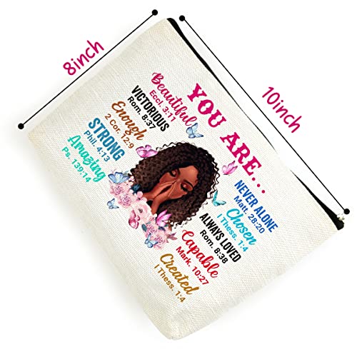 LANBAIHE African American Cosmetic Bag Gift - You are Unique Special Lovely Chosen Forgiven Travel Makeup Zipper Bag Black Girl & Women Inspirational Gifts for Friends,Sisters - Image 3