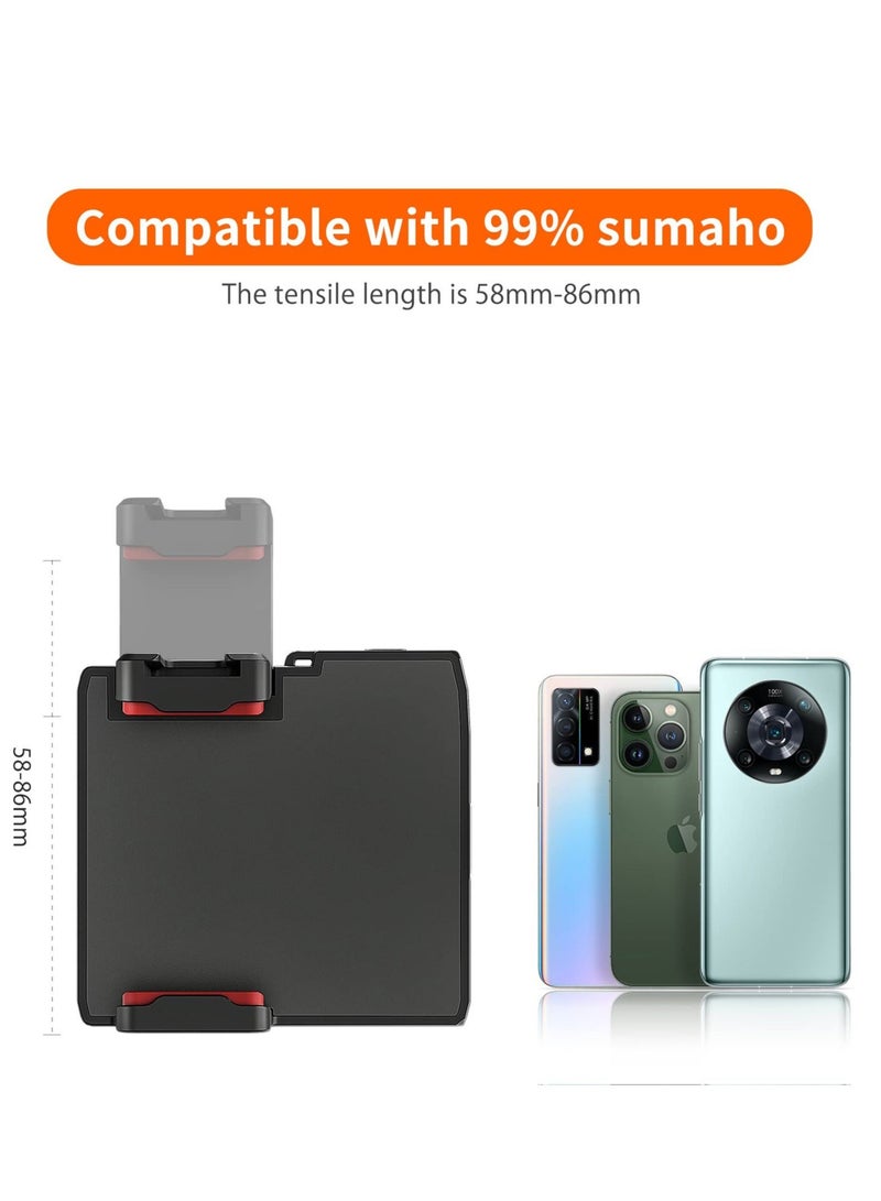 Captaintech Smartphone Tripod Mount Remote Control Cell Tripod Adapter Grip Holder Phone Handle Grip with Light Detachable Wireless Camera Shutter for Samsung Video Photo Shooting - Image 5