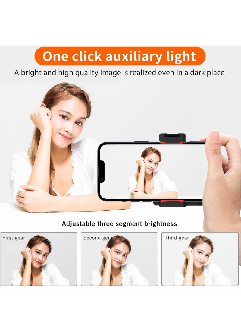 Captaintech Smartphone Tripod Mount Remote Control Cell Tripod Adapter Grip Holder Phone Handle Grip with Light Detachable Wireless Camera Shutter for Samsung Video Photo Shooting - Image 3