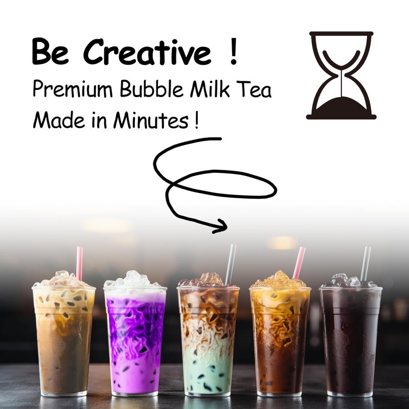 Boba Moo Premium Boba Tea Kit With Taro Milk Tea Flavor - Only 10,000 Kits Yearly, Small Batch Bubble Tea Kit With Exceptional Taste & Chewiness, Vegan, Lactose-Free, 6 Servings - Image 4