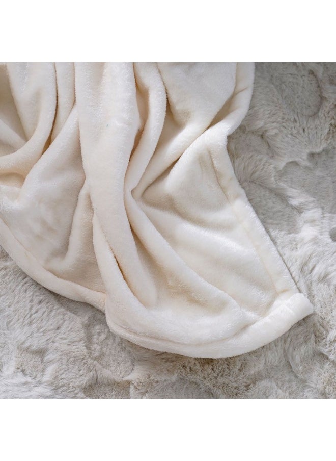 DANUBE HOME Micro Flannel Blankets Single 150X220Cm Ivory  - Image 2
