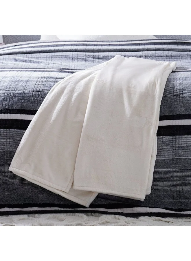 DANUBE HOME Micro Flannel Blankets Single 150X220Cm Ivory