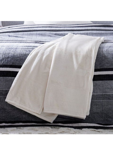 Micro Flannel Blankets Single 150X220Cm Ivory