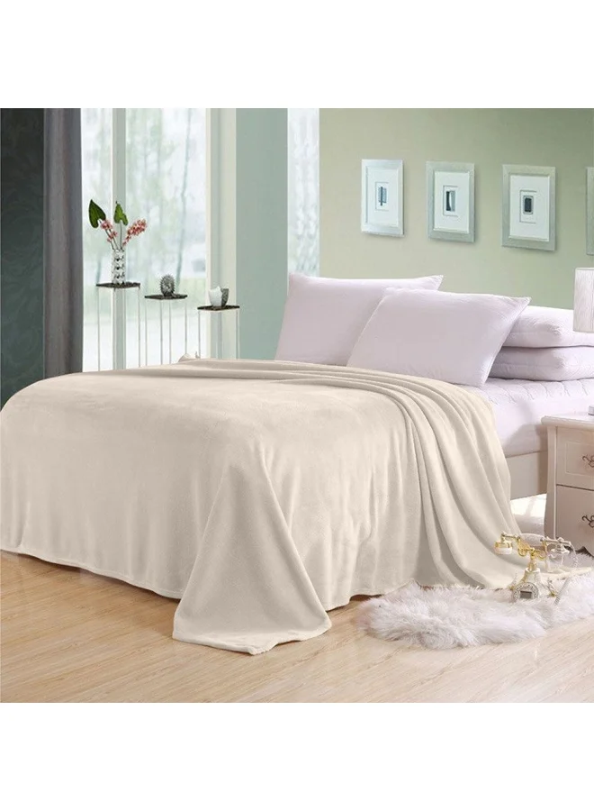 DANUBE HOME Micro Flannel Blankets Single 150X220Cm Ivory