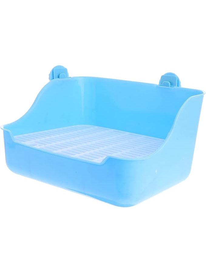 Milisten Lacework Pet Toilet For Small Animals Litter Box Guinea Pigs Ferrets Chinchillas Hamsters Potty Training Easy Cleaning 28.00X22.00X15.00CM Blue - Image 1