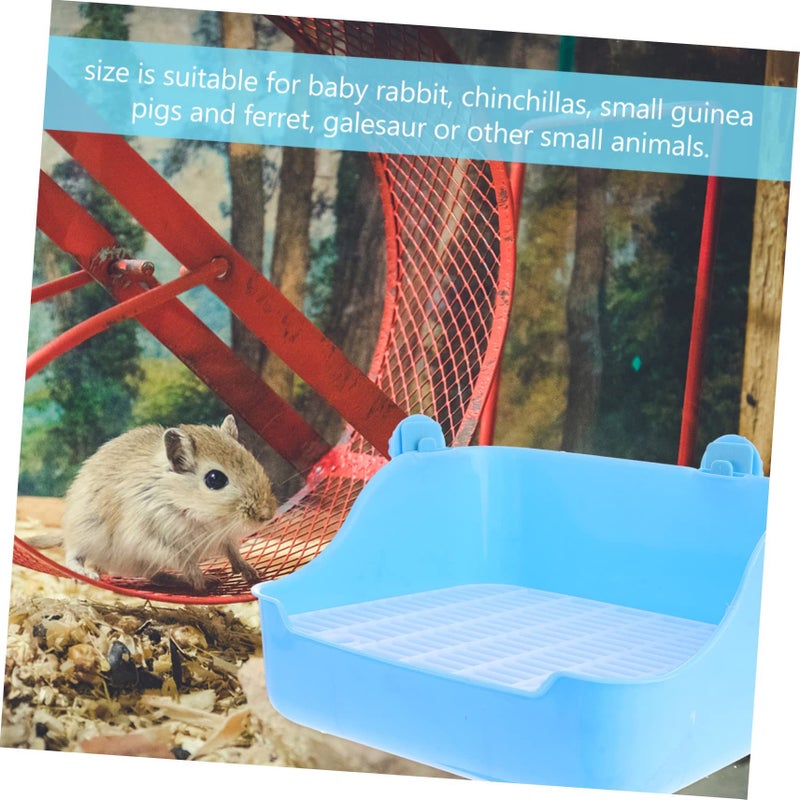 Milisten Lacework Pet Toilet For Small Animals Litter Box Guinea Pigs Ferrets Chinchillas Hamsters Potty Training Easy Cleaning 28.00X22.00X15.00CM Blue - Image 5