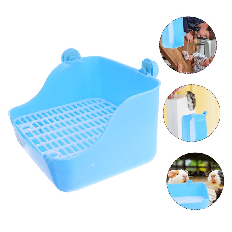 Milisten Lacework Pet Toilet For Small Animals Litter Box Guinea Pigs Ferrets Chinchillas Hamsters Potty Training Easy Cleaning 28.00X22.00X15.00CM Blue - Image 4