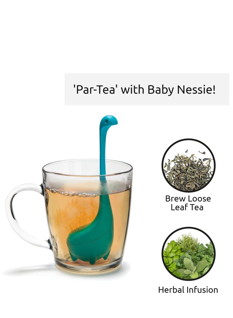 Y&D Baby Loose Leaf Tea Infuser, Cute Infuser Strainer, Leak Filter, Gifts - Long Handle Neck, Ball Body Lake Monster Silicone for Herbal - Image 3
