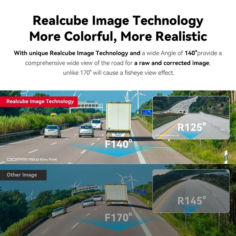 دي دي باي ملحقات كاميرا Ddpai Mola N3 Pro Dash Camera Driving Vehicle Cam Wifi Smart Connect Car Recorder 2.5K DVR Dash Camera - Image 3