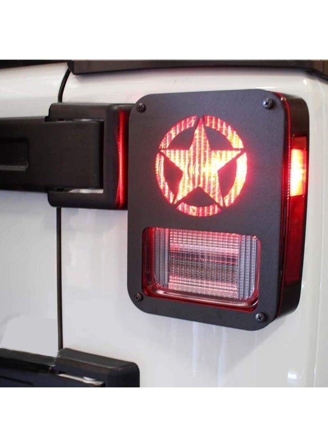 Hooke Road Hooke Road JK Wrangler Tail Light Guard, Five Star Taillight Cover for 2007-2018 Wrangler JK & Wrangler Unlimited - Pair  - Image 2
