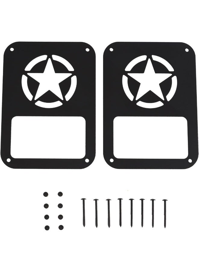Hooke Road Hooke Road JK Wrangler Tail Light Guard, Five Star Taillight Cover for 2007-2018 Wrangler JK & Wrangler Unlimited - Pair  - Image 5