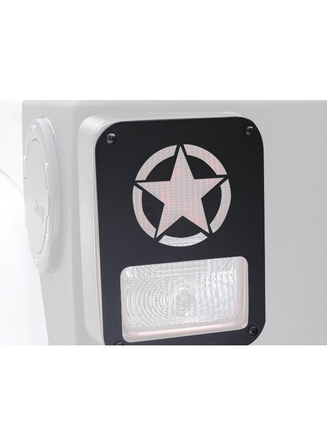 Hooke Road Hooke Road JK Wrangler Tail Light Guard, Five Star Taillight Cover for 2007-2018 Wrangler JK & Wrangler Unlimited - Pair  - Image 4