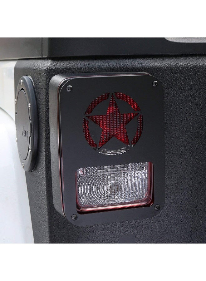 Hooke Road Hooke Road JK Wrangler Tail Light Guard, Five Star Taillight Cover for 2007-2018 Wrangler JK & Wrangler Unlimited - Pair  - Image 3