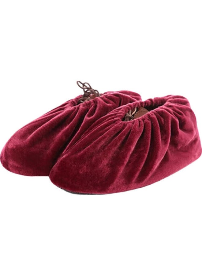 NOLANSEND Velvet Shoe Covers, Thickened Non-Slip Wear-Resistant, For Home, Machine Room, Indoor, Students And Adults, 5 Pairs - Image 2