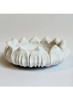 R&M RM Marble Multi-Utility Lotus Flower Shape Uruli for Diwali Decoration| Decorative Bowl for Flowers | Traditional Decor | Stone Urli Bowl for Home Decoration | Uruli | Marble Candle Holder  - Image 2