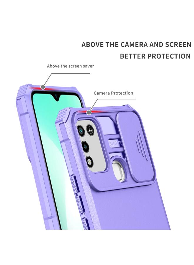 اس-توب جراب لهاتف Infinix Hot 10 Play/11 Play، جراب هاتف مجسم مزود بحامل منزلق وكاميرا - Image 3