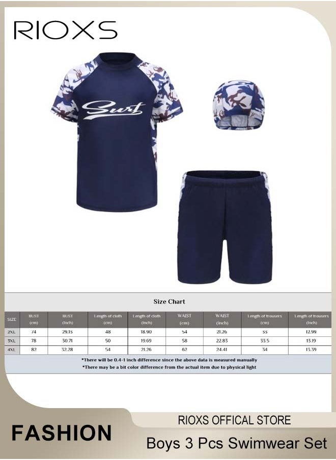 3 Pcs Swimwear Set- Swimsuits+Swimming Shorts+Swim Cap,Breathable Swimsuits for Boys,Lightweight Quick-drying Short Sleeve Swimwear Sets,Suitable for Swimming,Surfing,Bathing,Swimming Pool or Beach Wear - pzsku/Z1DDC1A2A2053D8D9642BZ/45/_/1737007481/1fb884b2-a9d2-4477-bcac-21709912b9df