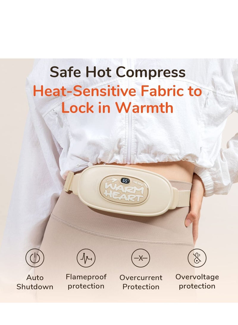 Excefore Portable Cordless Heating Pad, Electric Waist Belt Device, Fast Pad with 6 Vibration Modes and 3 Levels Back or Belly for Women Girl  - Image 5