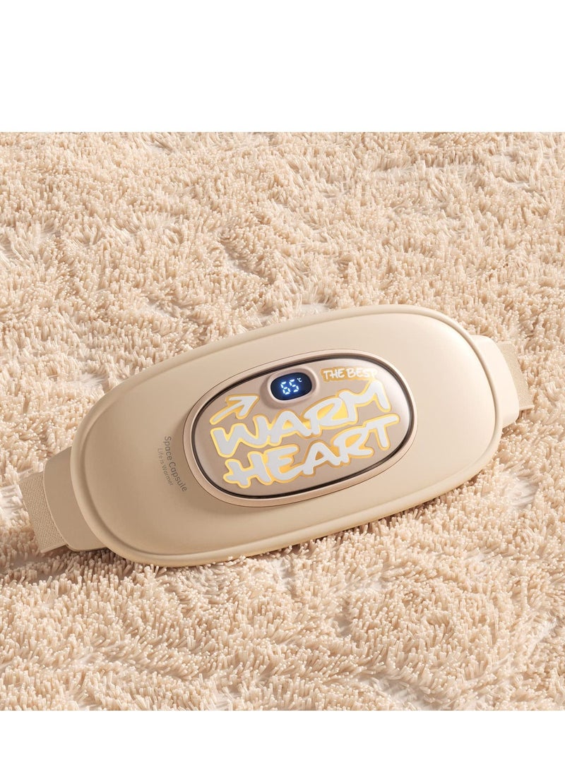 Excefore Portable Cordless Heating Pad, Electric Waist Belt Device, Fast Pad with 6 Vibration Modes and 3 Levels Back or Belly for Women Girl  - Image 1