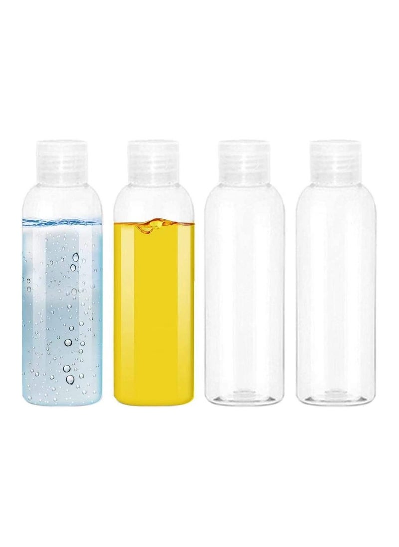ORiTi - 4 Pack 100ML Empty Clear Plastic Squeeze Bottles with Disc Top Flip Cap Travel Bottle BPA-Free Containers For Shampoo, Lotions, Liquid Body Soap - Image 1
