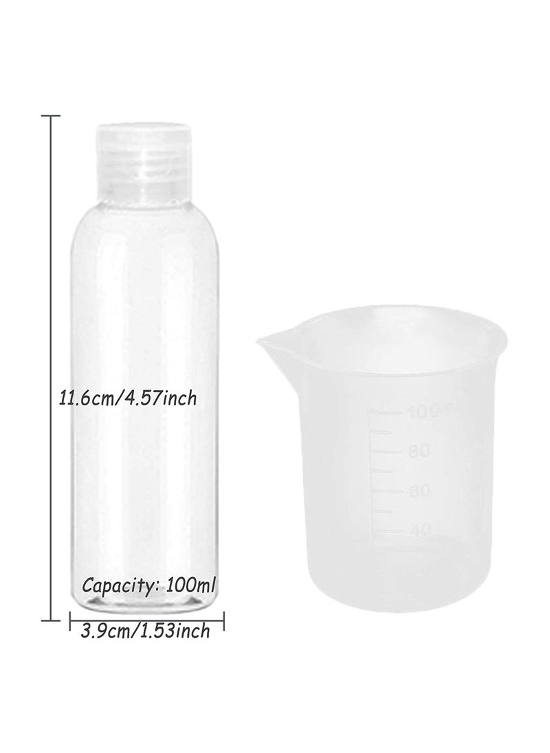 ORiTi - 4 Pack 100ML Empty Clear Plastic Squeeze Bottles with Disc Top Flip Cap Travel Bottle BPA-Free Containers For Shampoo, Lotions, Liquid Body Soap - Image 1