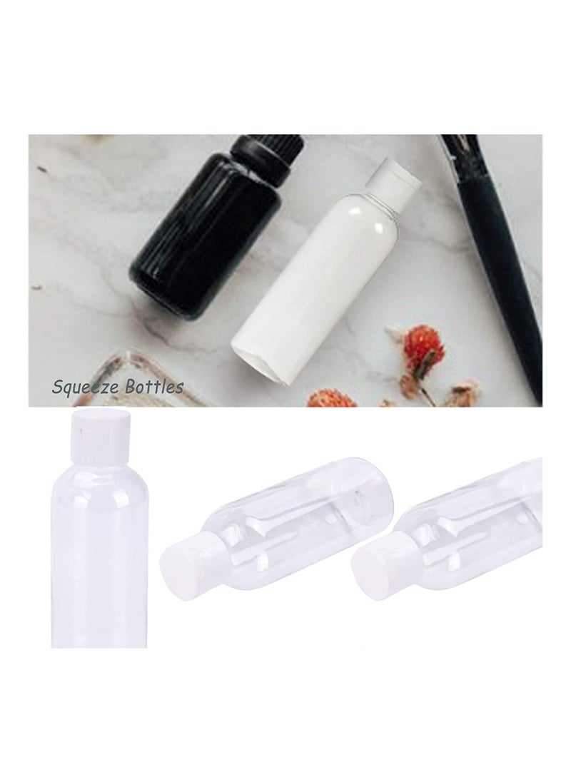 ORiTi - 4 Pack 100ML Empty Clear Plastic Squeeze Bottles with Disc Top Flip Cap Travel Bottle BPA-Free Containers For Shampoo, Lotions, Liquid Body Soap - Image 1