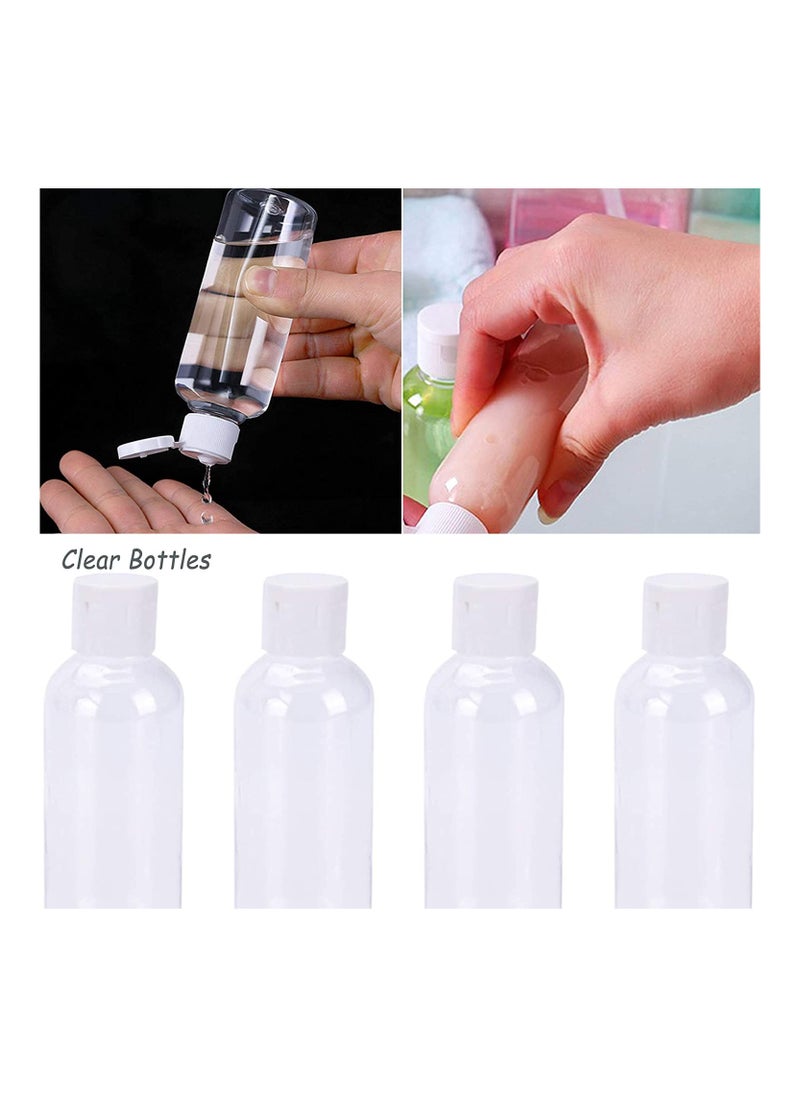 ORiTi - 4 Pack 100ML Empty Clear Plastic Squeeze Bottles with Disc Top Flip Cap Travel Bottle BPA-Free Containers For Shampoo, Lotions, Liquid Body Soap - Image 1