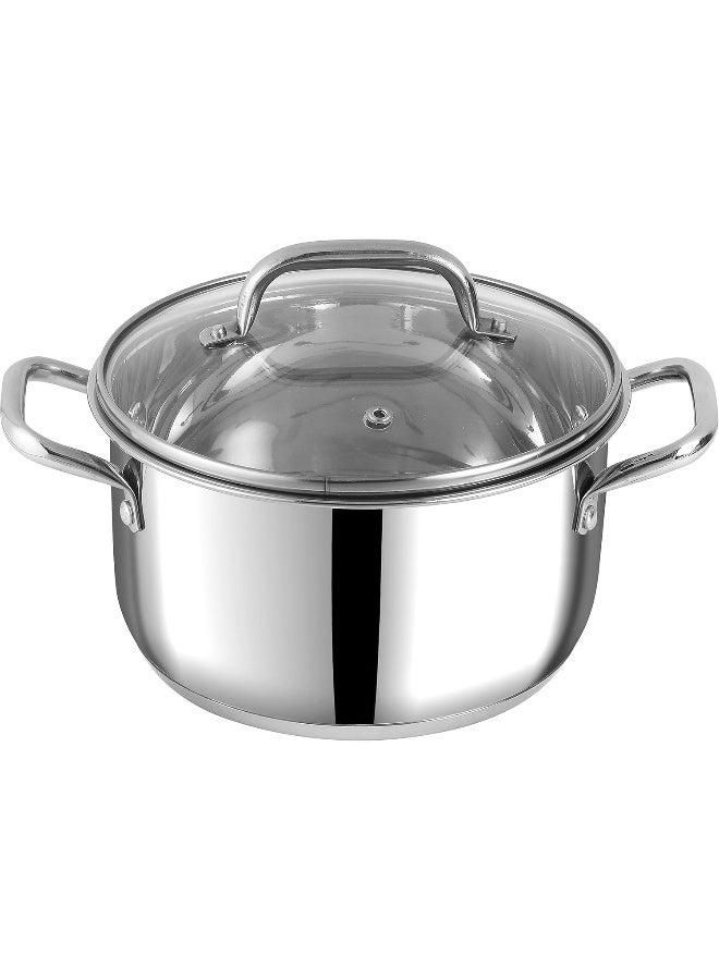VINOD Mainz Stainless Steel Cookware Set of 3 | 1.2, 2 and 2.7 Litre Saucepot with Glass Lid | SAS Bottom | Biryani Pot | Induction and Gas Base | Silver - Image 4
