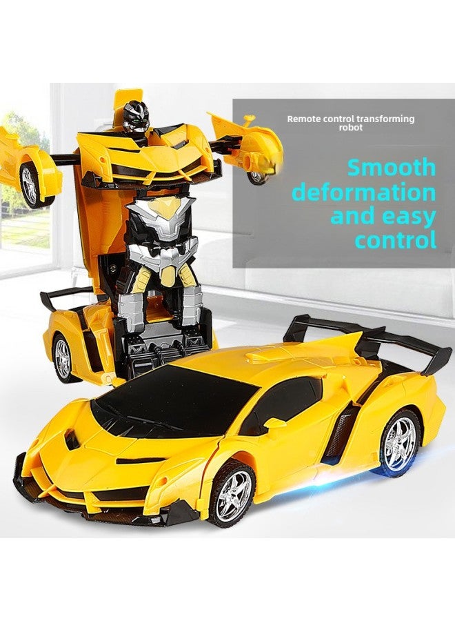 Deformation Remote Control Car One-button Remote Control Deformation Car Electric Diamond Deformation Robot Boy Children Toy Car-Color:Red Cloth ]-Proportion:1:18  - Image 4