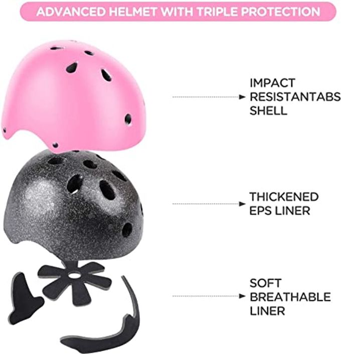 TCCVANAS Adjustable Kids Helmet with Knee Pad, Elbow Pads & Wrist Guards Toddler Bike Helmets for Ages 3-5, 5-8, 8-14 Years Perfect for Skating, Biking, Cycling, and Skateboard for Boys and Girls - Image 5